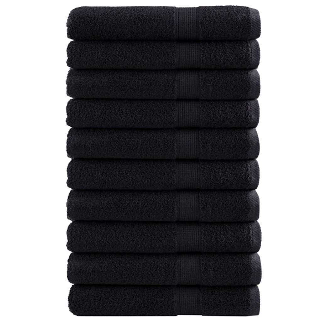 600 gsm Gästetücher SOLUND 25 pcs Schwarz 80 x 200 cm Baumwolle