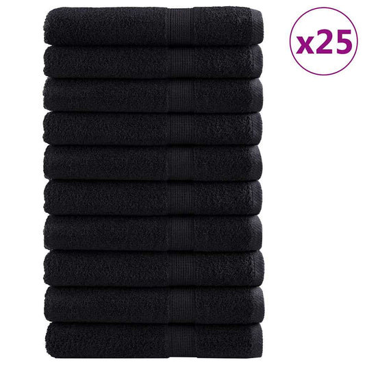 Gästetücher 25 pcs Schwarz 100 x 200 cm Baumwolle