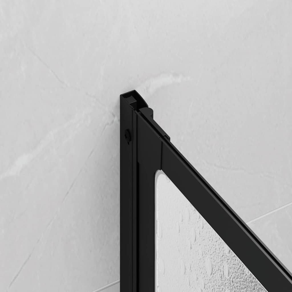 Duschwand Schwarz 120 x 2 x 117 cm Aluminium