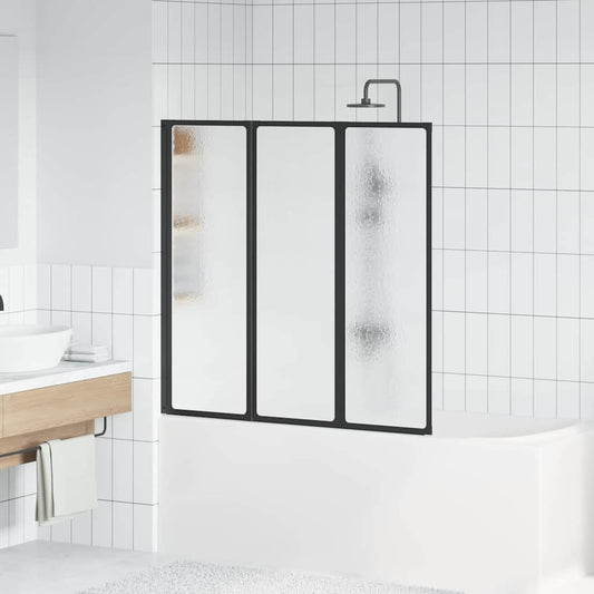 Duschwand Schwarz 120 x 2 x 117 cm Aluminium