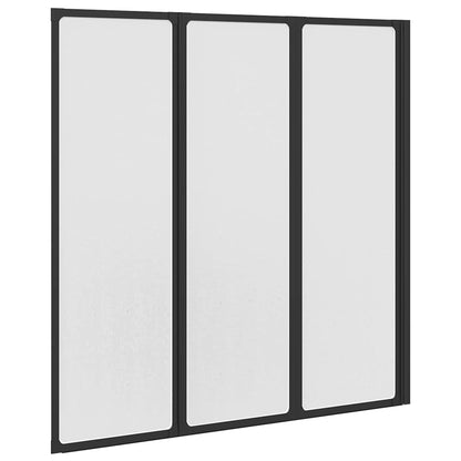 Duschwand Schwarz 120 x 2 x 117 cm Aluminium