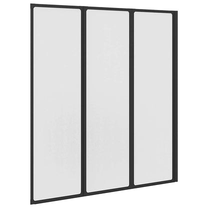 Duschwand Schwarz 132 x 2 x 140 cm Aluminium