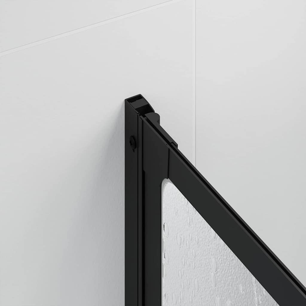 Duschwand Sonstiges Schwarz 168 x 140 cm Aluminium