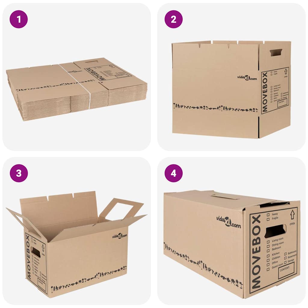 Umzugsbox mit Speicher 20 pcs Braun 59 x 31.5 x 31.5 cm Karton