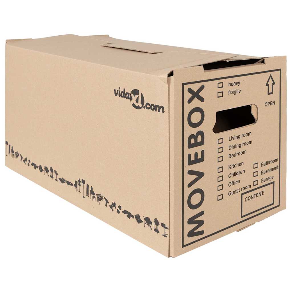 Umzugsbox mit Speicher 20 pcs Braun 59 x 31.5 x 31.5 cm Karton