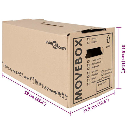 Umzugsbox mit Speicher 20 pcs Braun 59 x 31.5 x 31.5 cm Karton