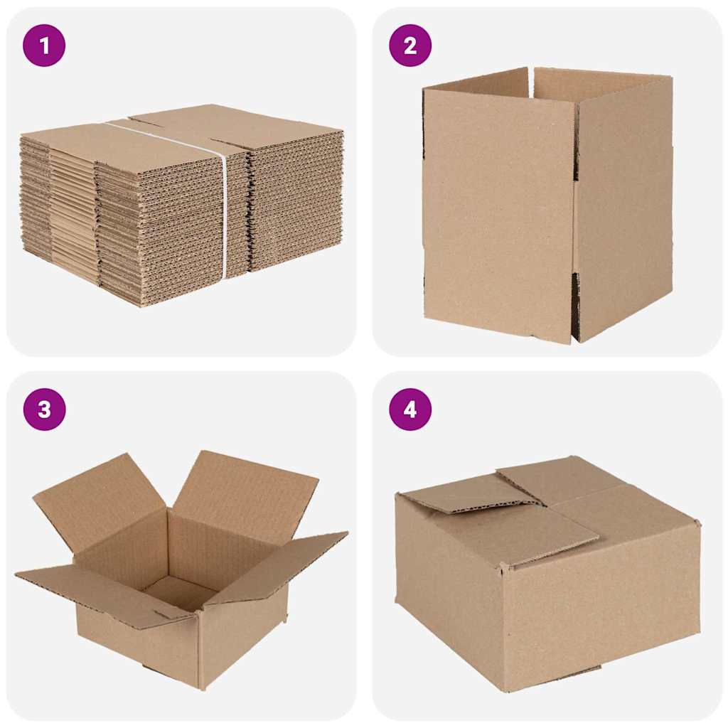Faltbox mit Speicher 50 pcs Braun 15 x 15 x 8 cm Karton