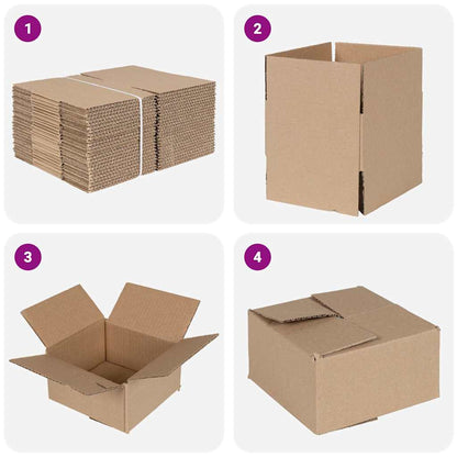 Faltbox mit Speicher 50 pcs Braun 15 x 15 x 8 cm Karton