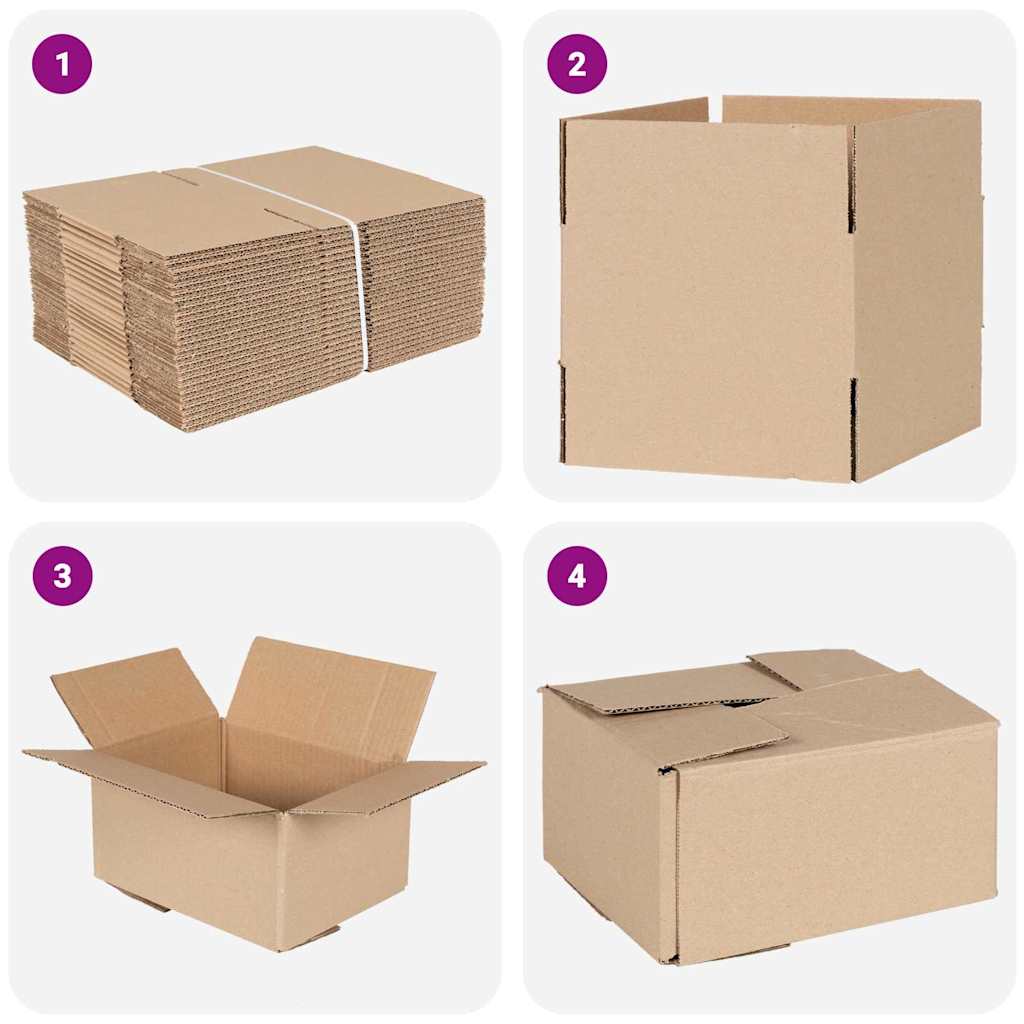 Faltbox mit Speicher 50 pcs Braun 20 x 15 x 10 cm Karton
