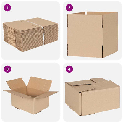 Faltbox mit Speicher 50 pcs Braun 20 x 15 x 10 cm Karton