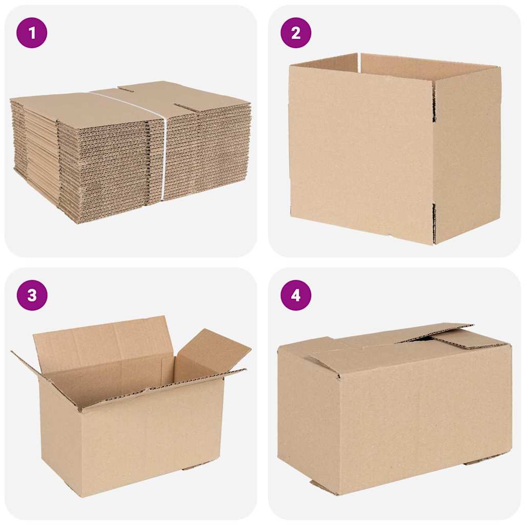 Faltbox mit Speicher 50 pcs Braun 24 x 13 x 13 cm Karton