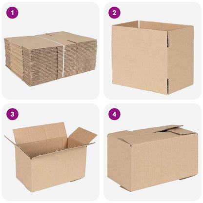 Faltbox mit Speicher 50 pcs Braun 24 x 13 x 13 cm Karton