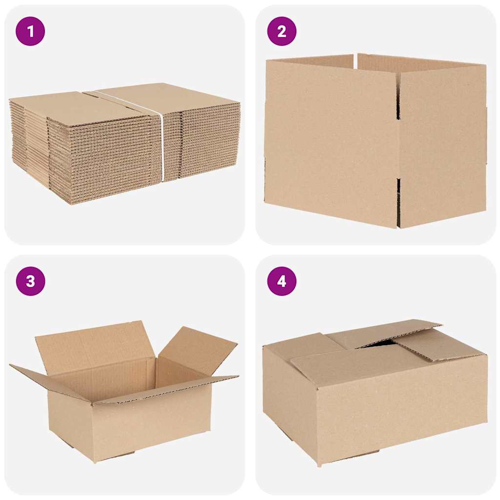Faltbox mit Speicher 50 pcs Braun 25 x 17.5 x 10 cm Karton