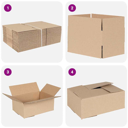 Faltbox mit Speicher 50 pcs Braun 25 x 17.5 x 10 cm Karton