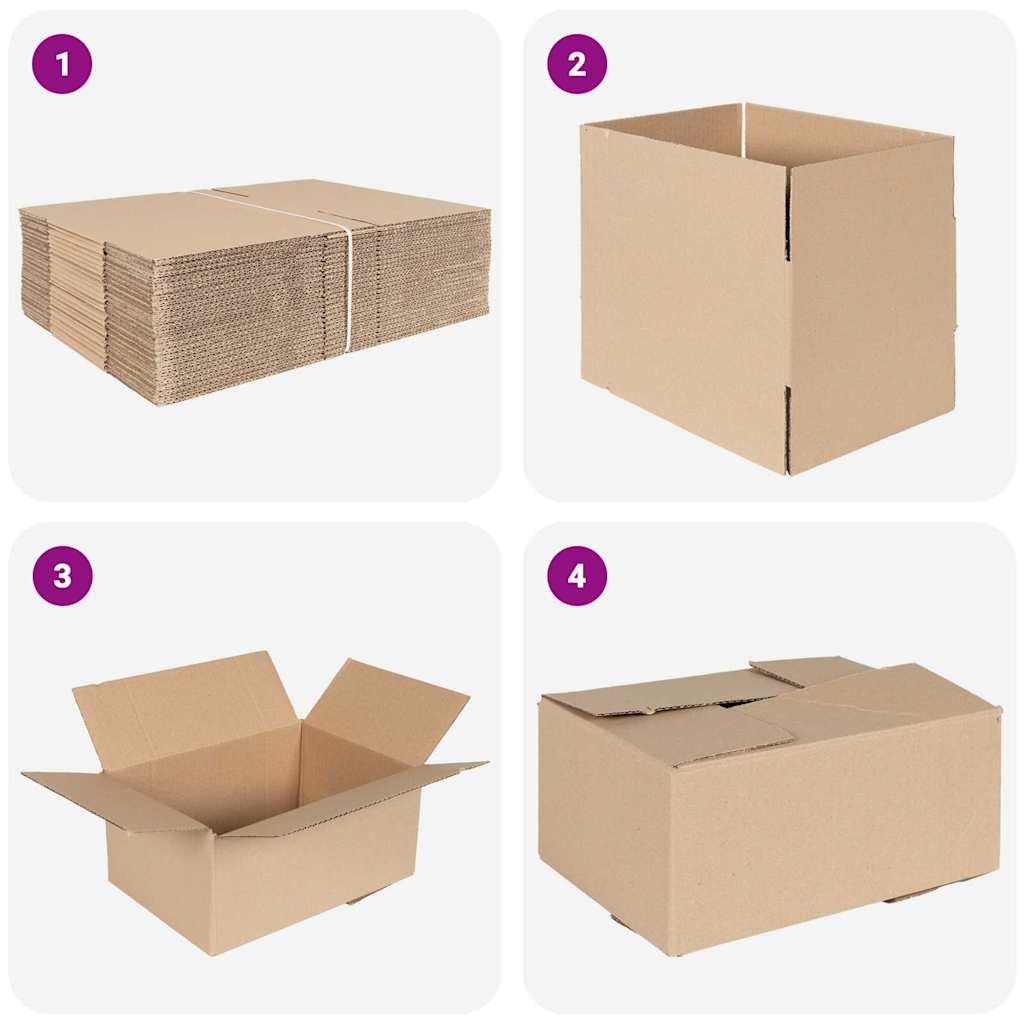 Faltbox mit Speicher 50 pcs Braun 30 x 21.5 x 14 cm Karton