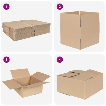 Faltbox mit Speicher 50 pcs Braun 30 x 30 x 15 cm Karton