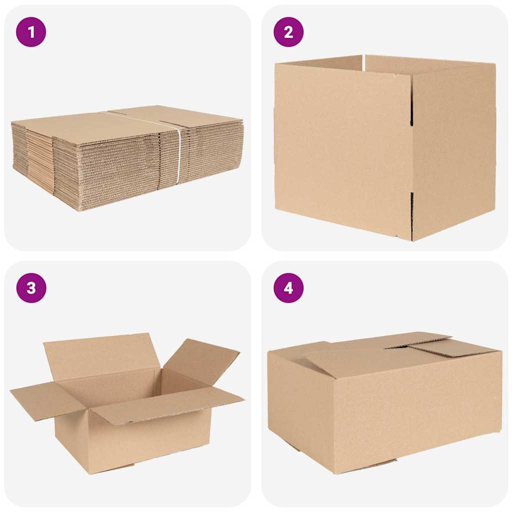 Faltbox mit Speicher 50 pcs Braun 35 x 24 x 15 cm Karton
