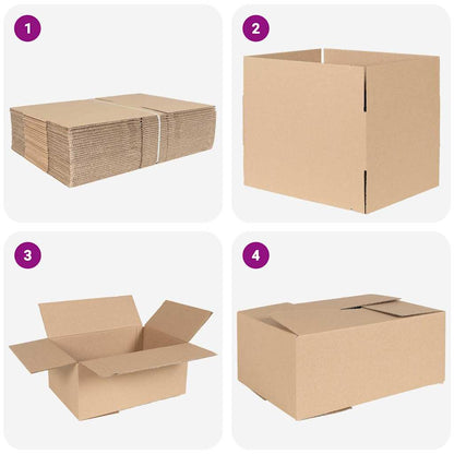 Faltbox mit Speicher 50 pcs Braun 35 x 24 x 15 cm Karton