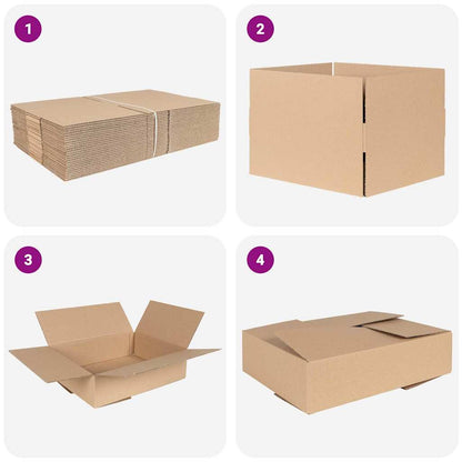 Faltbox mit Speicher 50 pcs Braun 40 x 30 x 10 cm Karton