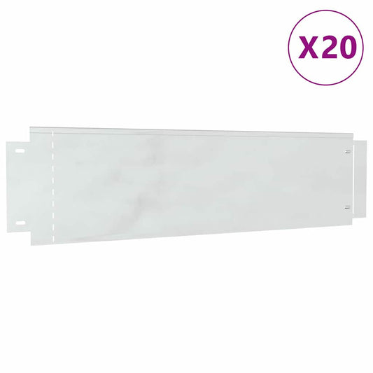 Rasenkanten 20 pcs Silber 100 x 25 cm Verzinkter Stahl