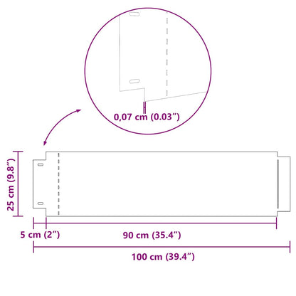 Rasenkanten 30 pcs Silber 100 x 25 cm Verzinkter Stahl