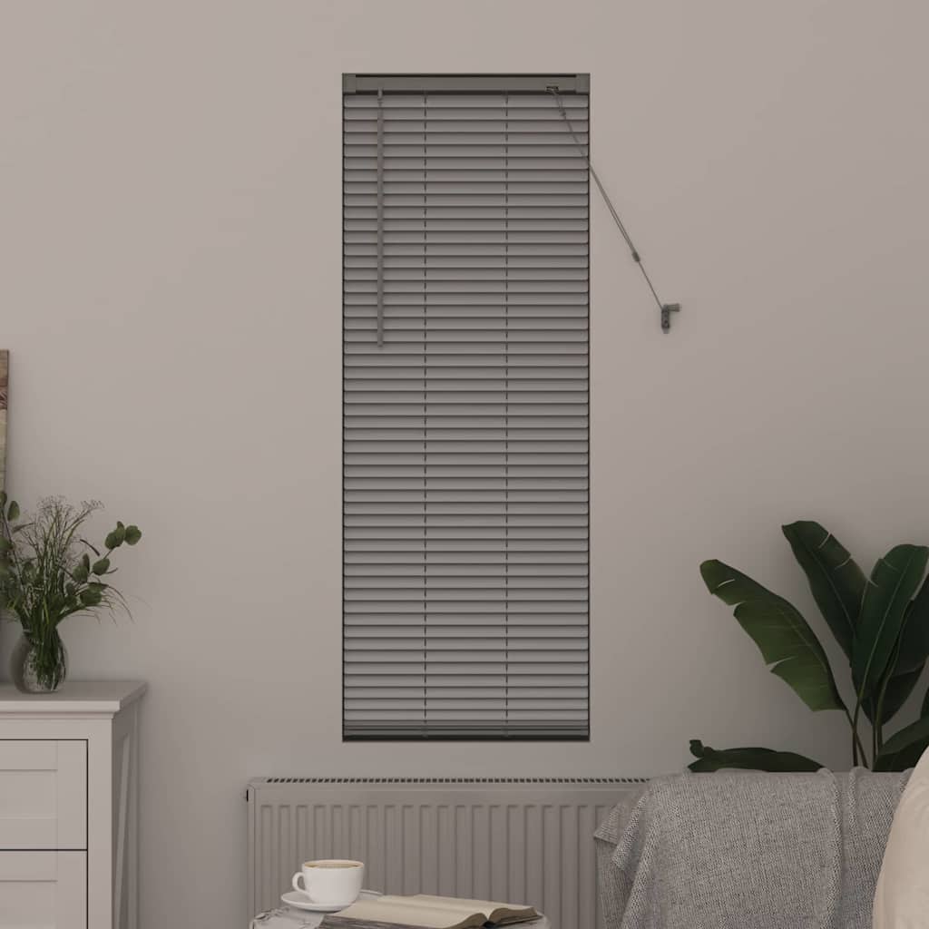Fensterjalousie mit Vorhängen Manuell Silber Aluminium