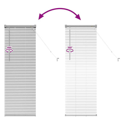 Fensterjalousie mit Vorhängen Manuell Silber Aluminium