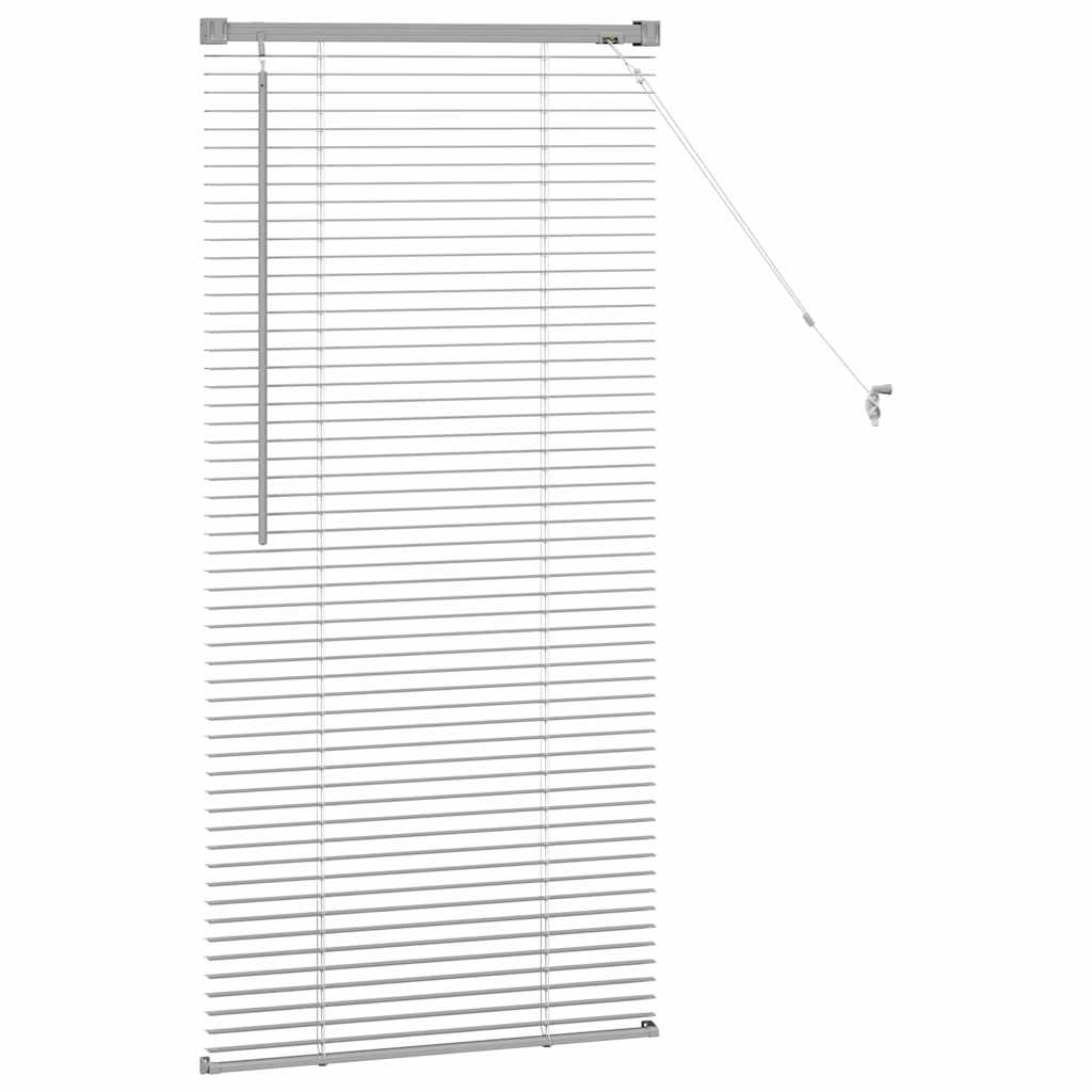 Fensterjalousie mit Vorhängen Manuell Silber Aluminium