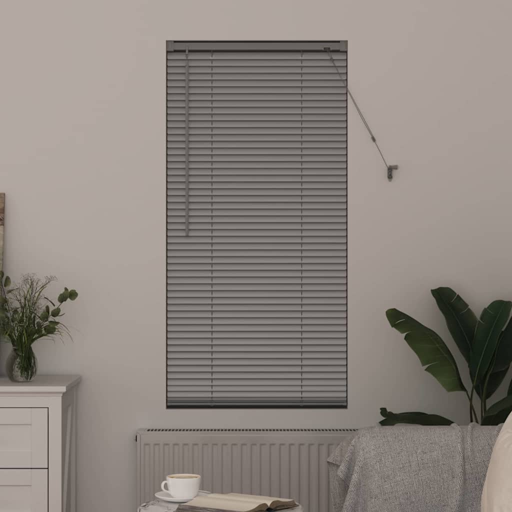 Fensterjalousie mit Vorhängen Manuell Silber Aluminium