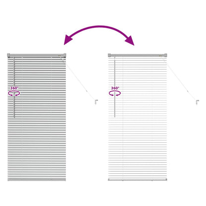 Fensterjalousie mit Vorhängen Manuell Silber Aluminium