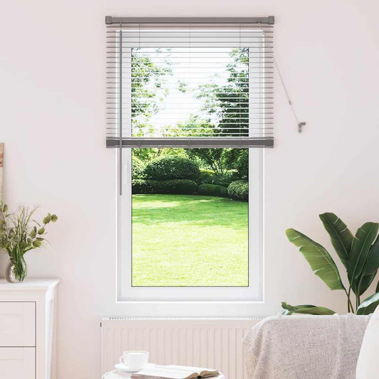 Fensterjalousie mit Vorhängen Manuell Silber Aluminium