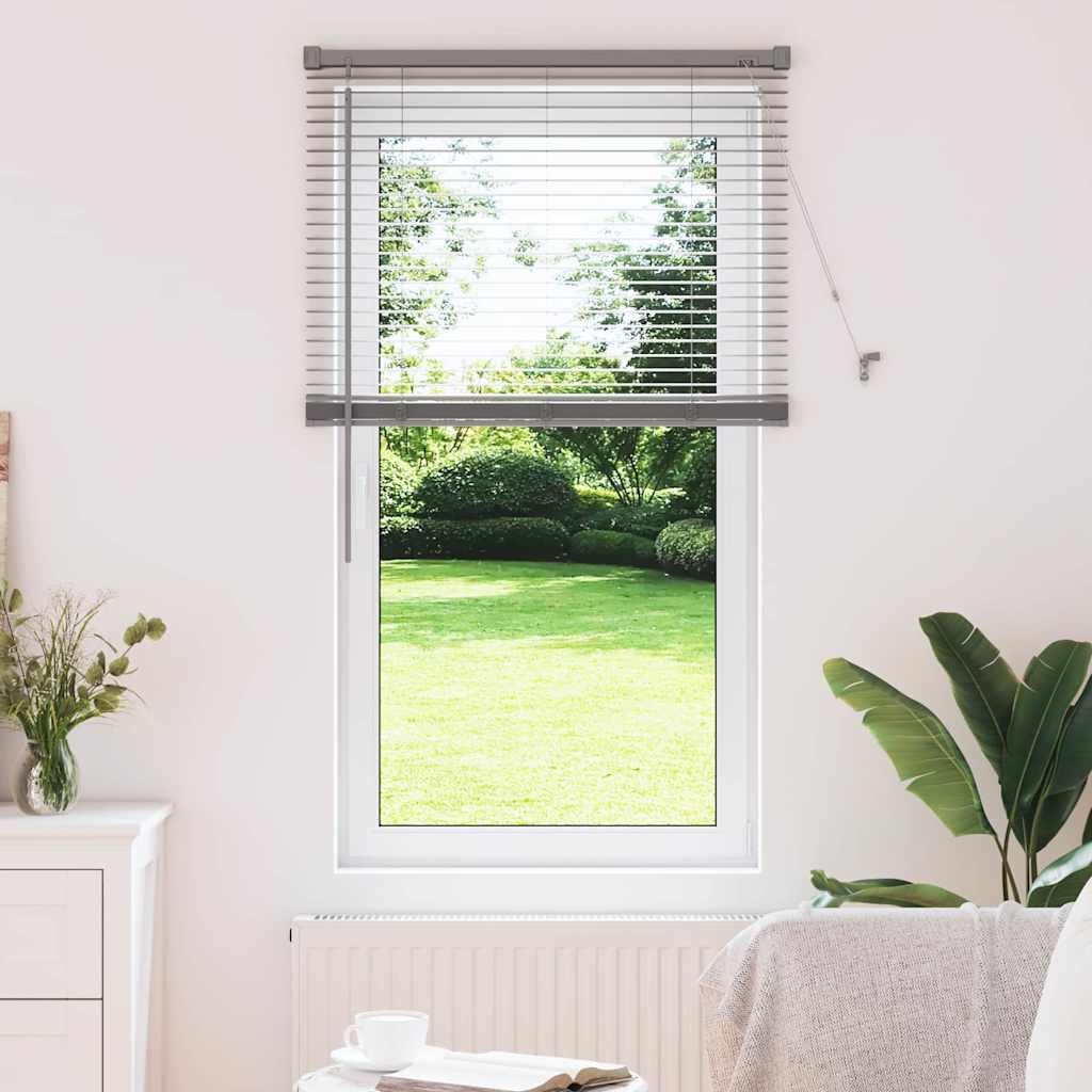 Fensterjalousie mit Vorhängen Manuell Silber Aluminium
