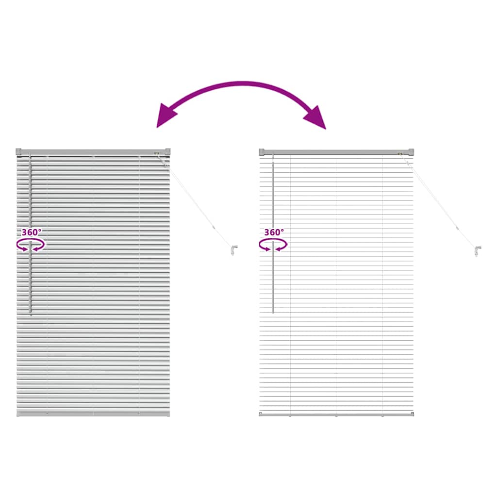 Fensterjalousie mit Vorhängen Manuell Silber Aluminium