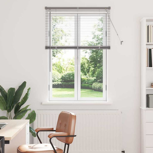 Fensterjalousie mit Vorhängen Manuell Silber Aluminium
