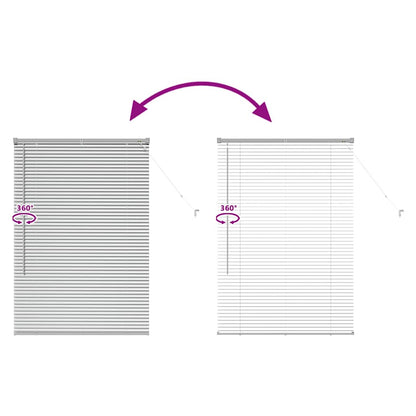 Fensterjalousie mit Vorhängen Manuell Silber Aluminium