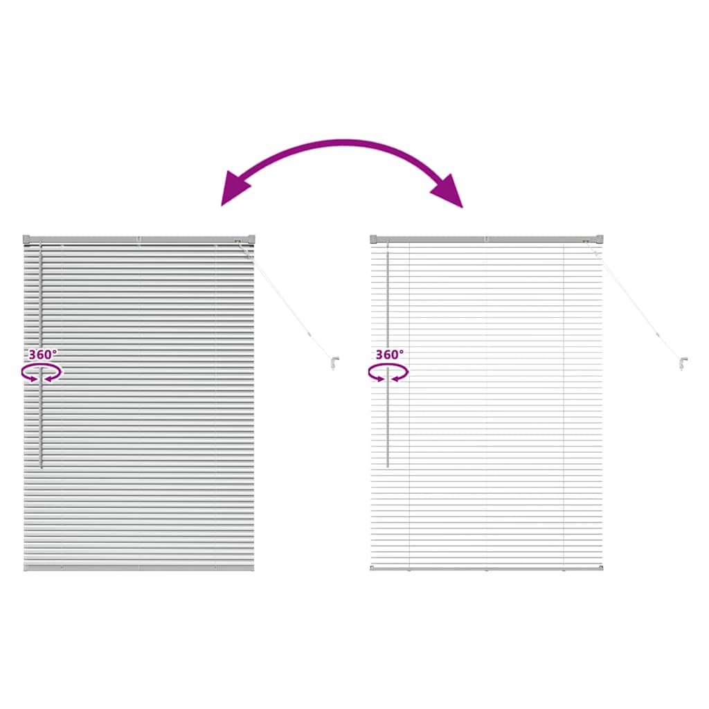 Fensterjalousie mit Vorhängen Manuell Silber Aluminium