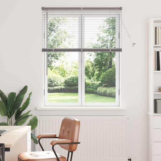 Fensterjalousie mit Vorhängen Manuell Silber Aluminium