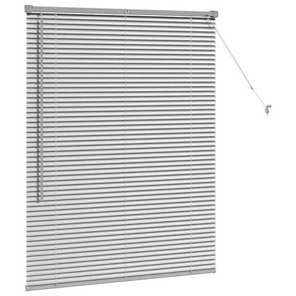 Fensterjalousie mit Vorhängen Manuell Silber Aluminium