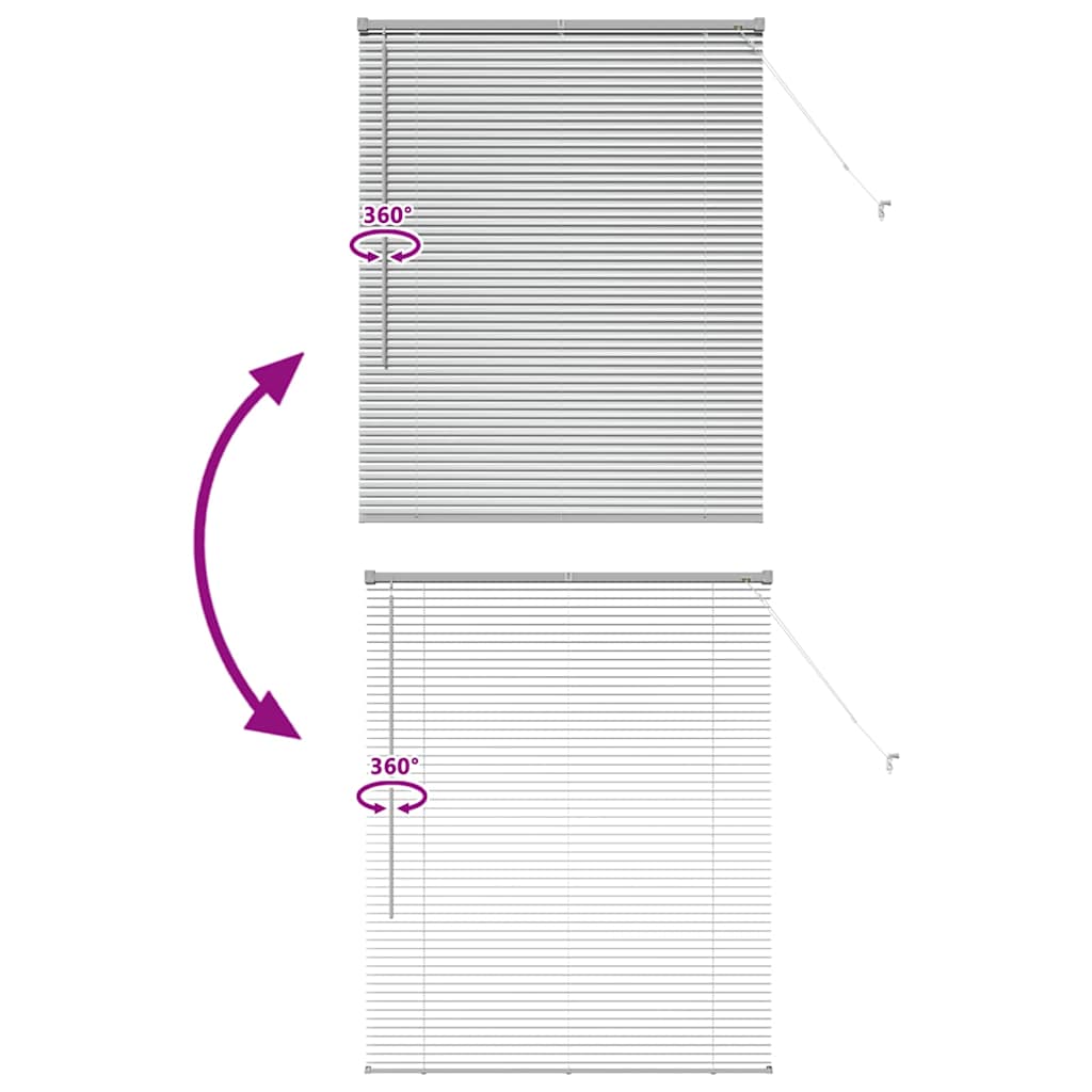 Fensterjalousie mit Vorhängen Manuell Silber Aluminium