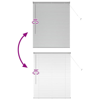 Fensterjalousie mit Vorhängen Manuell Silber Aluminium