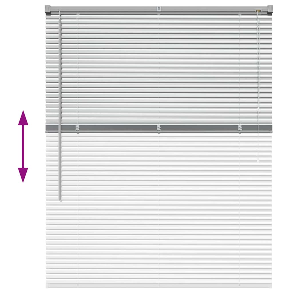 Fensterjalousie mit Vorhängen Manuell Silber Aluminium
