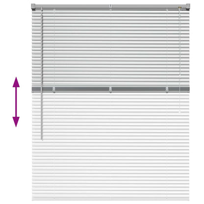 Fensterjalousie mit Vorhängen Manuell Silber Aluminium