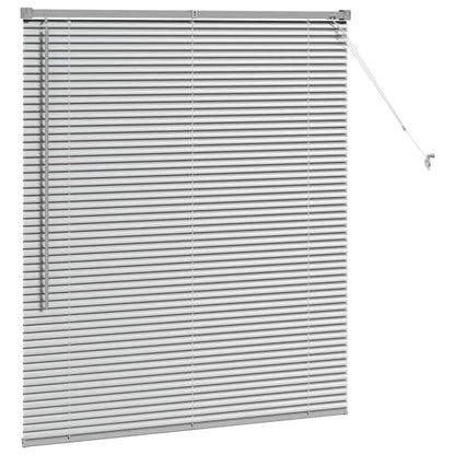 Fensterjalousie mit Vorhängen Manuell Silber Aluminium