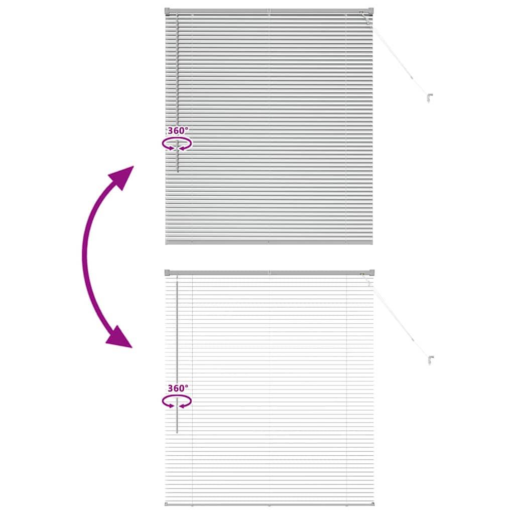Fensterjalousie mit Vorhängen Manuell Silber Aluminium