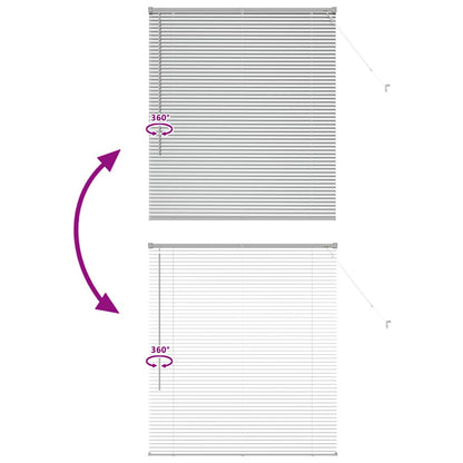 Fensterjalousie mit Vorhängen Manuell Silber Aluminium