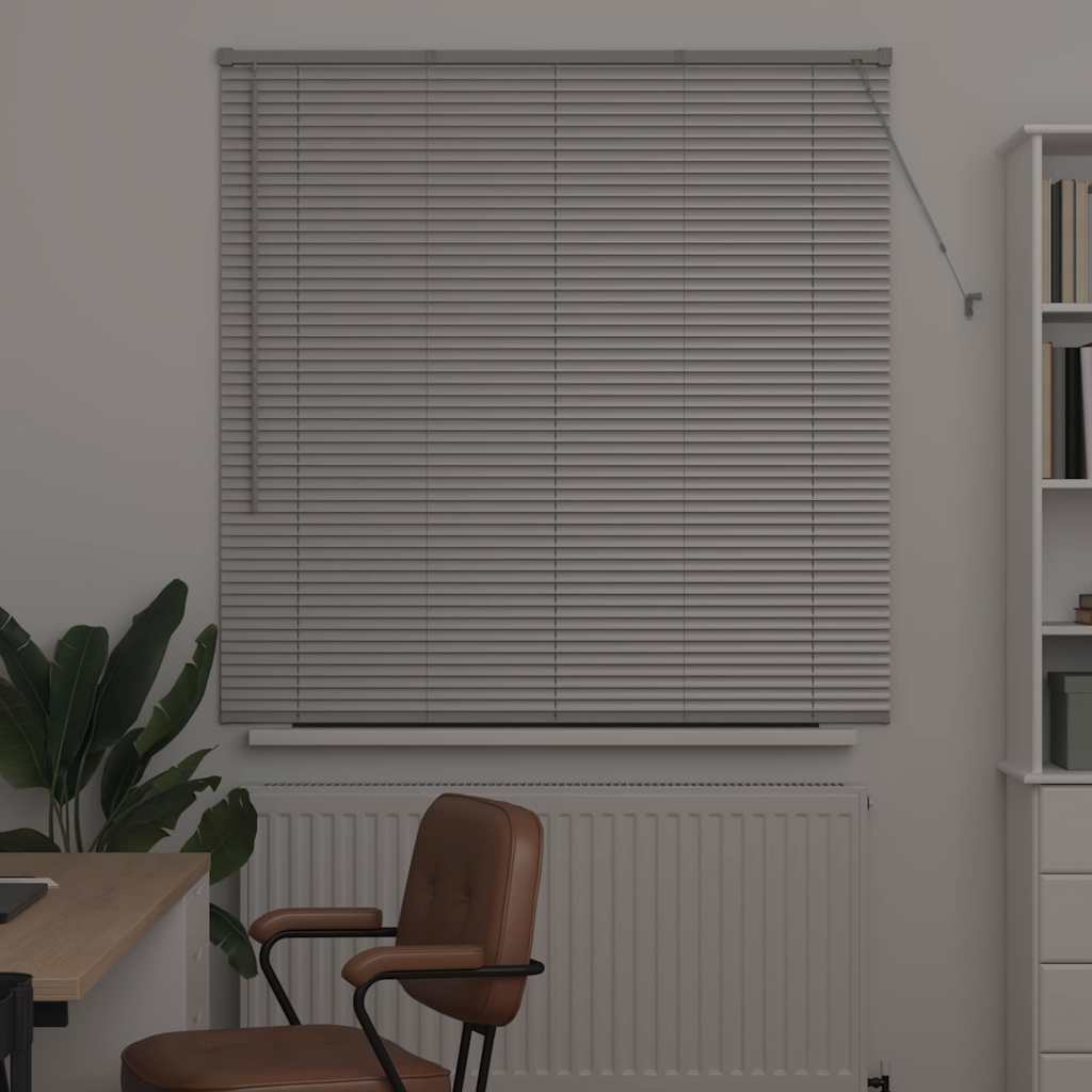 Fensterjalousie mit Vorhängen Manuell Silber Aluminium