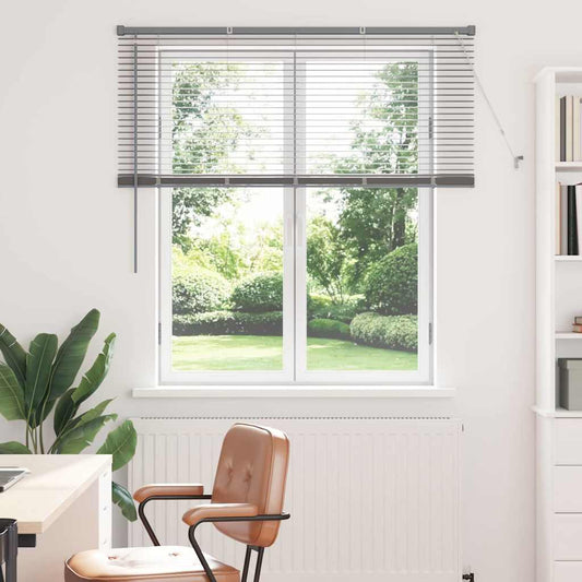 Fensterjalousie mit Vorhängen Manuell Silber Aluminium