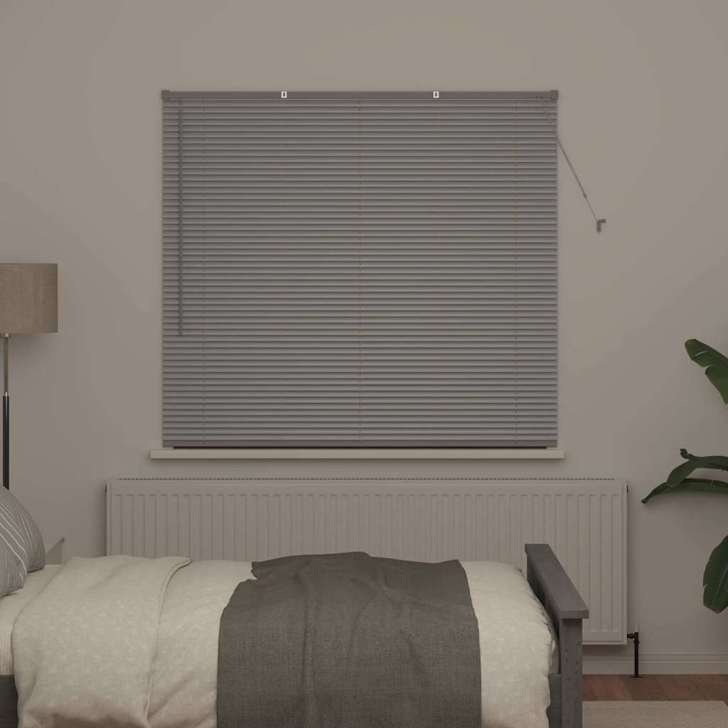 Fensterjalousie mit Vorhängen Manuell Silber Aluminium