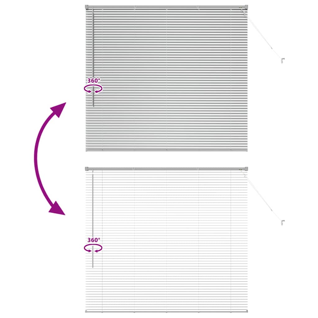 Fensterjalousie mit Vorhängen Manuell Silber Aluminium