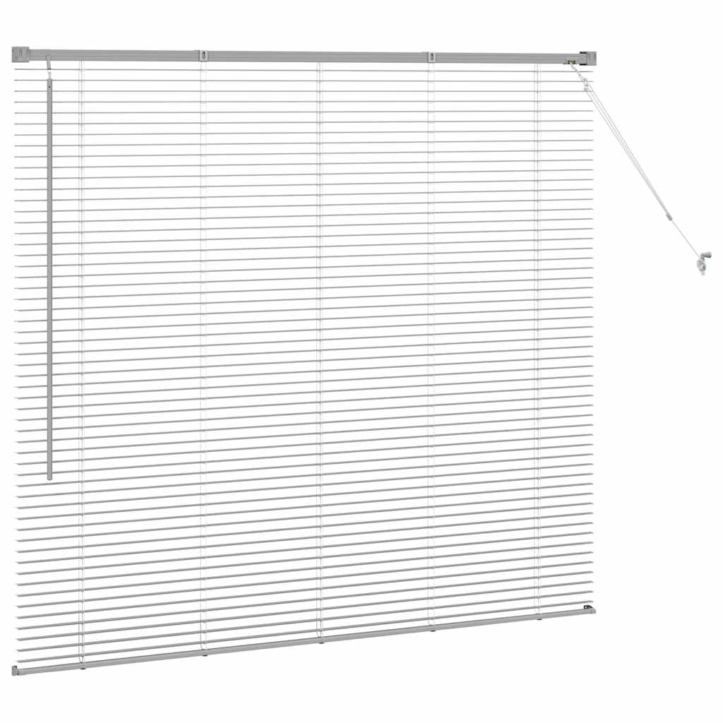 Fensterjalousie mit Vorhängen Manuell Silber Aluminium